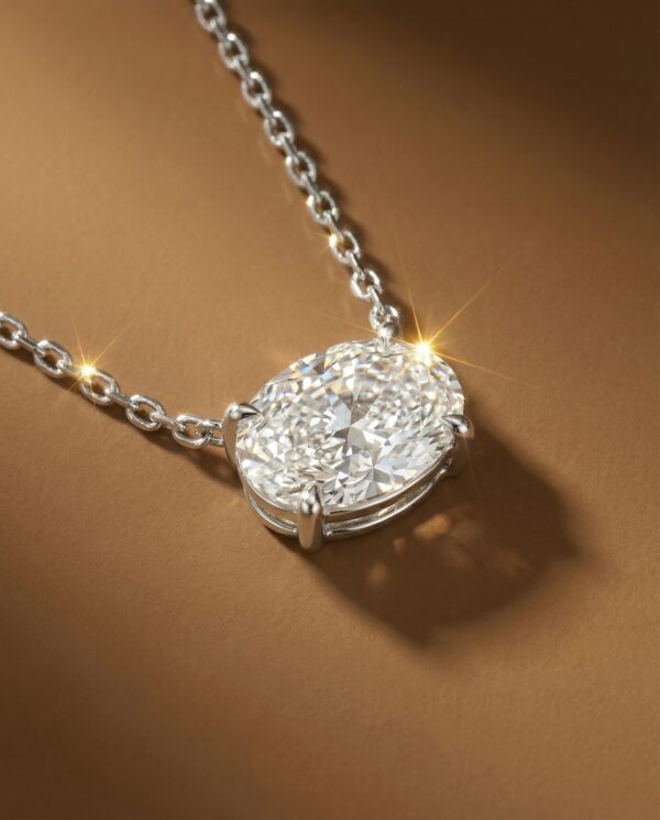 สร้อยคอจี้เพชร Oval ขนาด 1 กะรัต