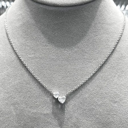 สร้อยเพชรแท้ The Two Hearts Diamond ตัวเรือนทองขาว