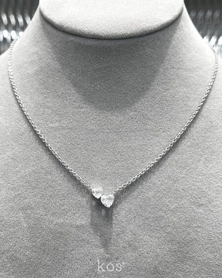 สร้อยเพชรแท้ The Two Hearts Diamond ตัวเรือนทองขาว