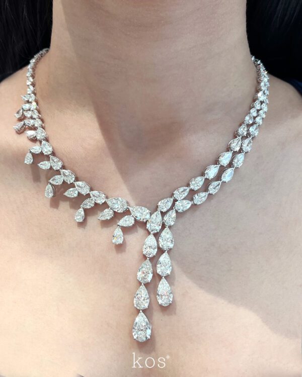 สร้อยคอเพชรแท้ดีไซน์หยดน้ำสุดหรู