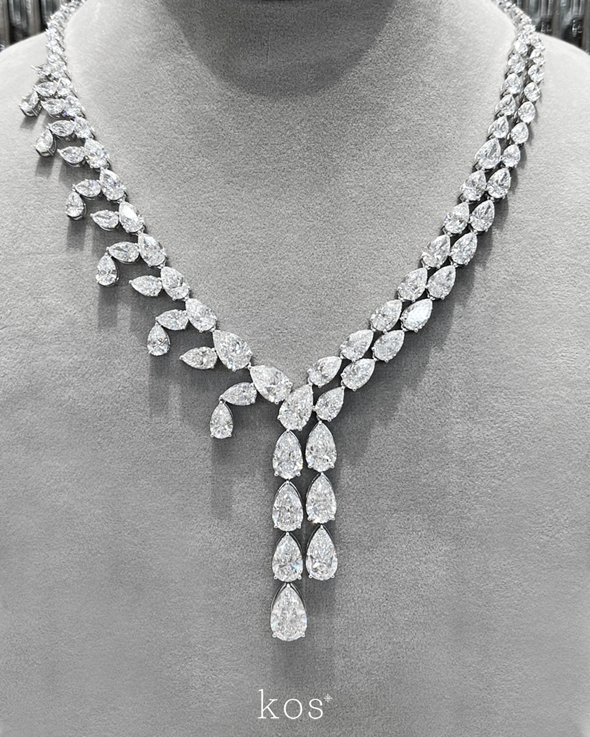 สร้อยคอเพชรแท้ดีไซน์หยดน้ำสุดหรู