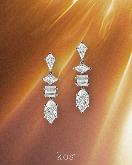 ต่างหูเพชรระย้าดีไซน์หรูหรา