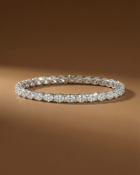 สร้อยข้อมือเพชรแท้-Oval-Tennis-Bracelet-ทองคำขาว