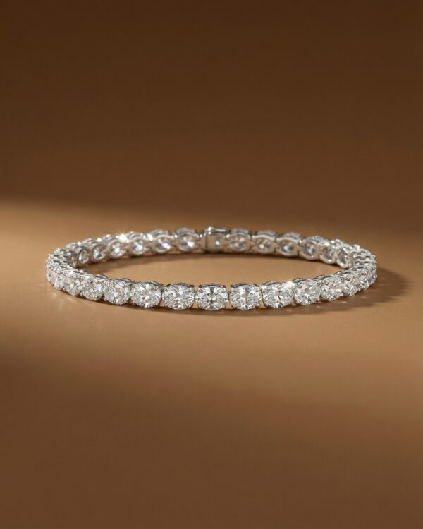 สร้อยข้อมือเพชรแท้-Oval-Tennis-Bracelet-ทองคำขาว
