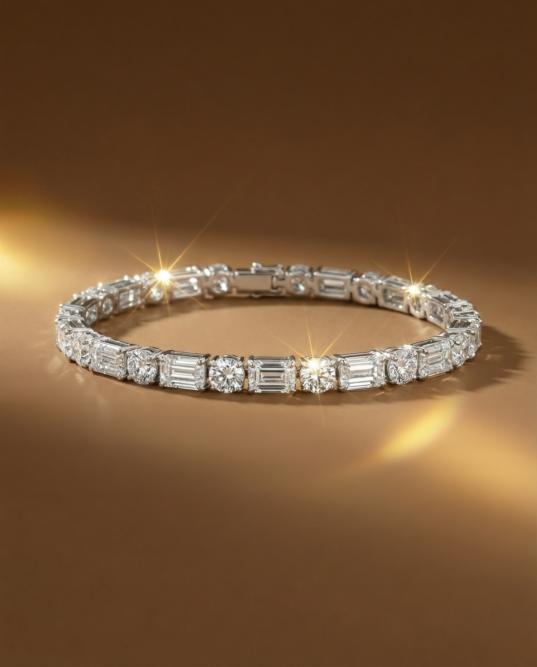 สร้อยข้อมือเพชร-emerald-round-cut-white-gold