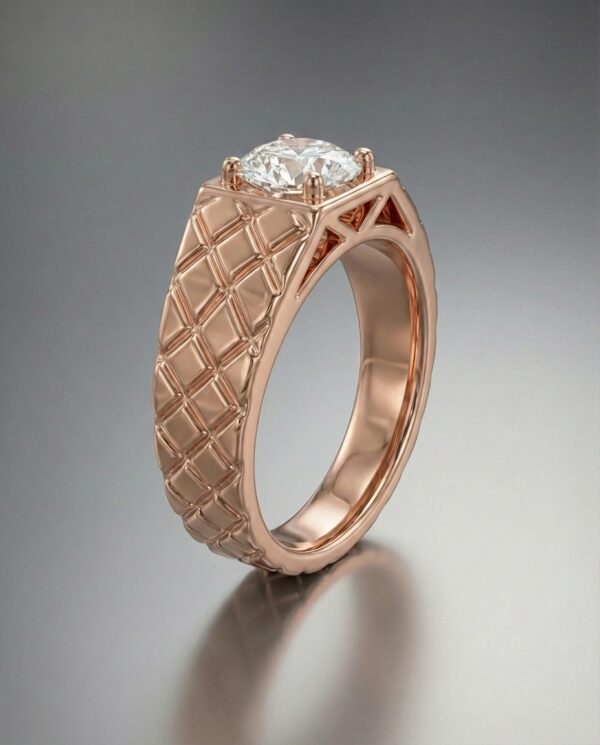 แหวนชาย-rose-gold-ประดับเพชร-ดีไซน์ทันสมัย