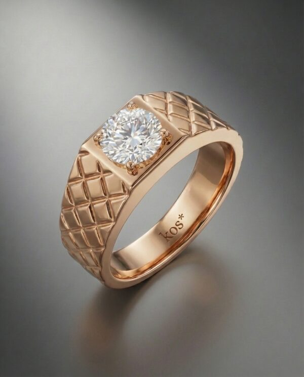 แหวนชาย-rose-gold-ประดับเพชร-ดีไซน์ทันสมัย