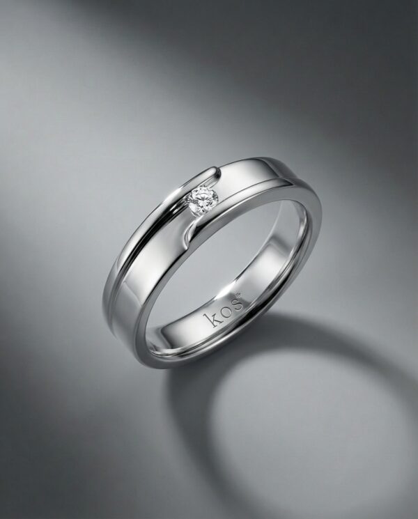 แหวนเพชรผู้ชายดีไซน์เรียบหรู-แบรนด์-kos