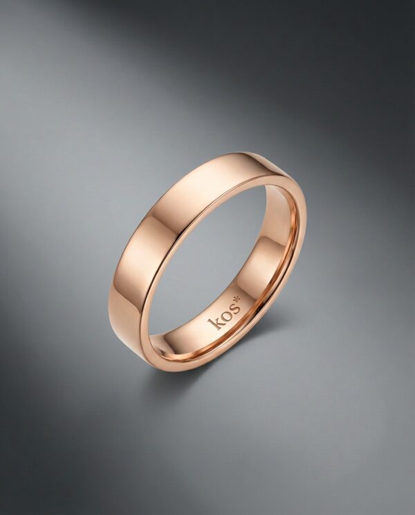 แหวนชาย Rose Gold ทรงเกลี้ยงขัดเงา-ดีไซน์มินิมอล-แบรนด์-kos