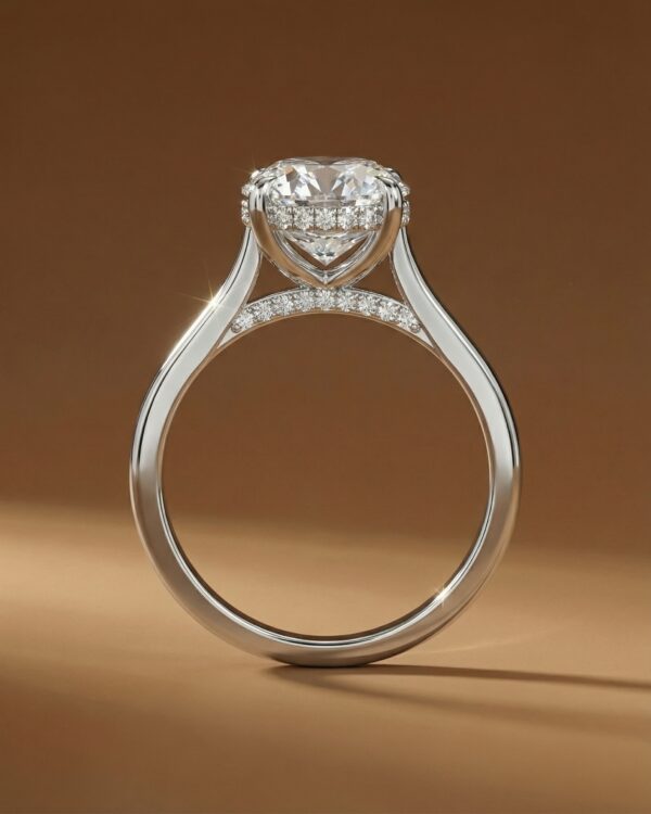 แหวนเพชรชูดีไซน์ Hidden Halo และเพชรที่สะพานแหวน