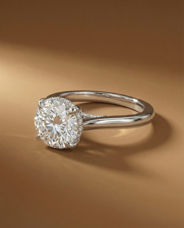 แหวนเพชรชูดีไซน์ Hidden Halo และเพชรที่สะพานแหวน