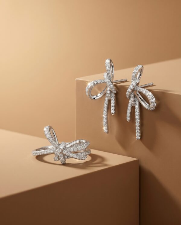 The Ribbon-Tie Earrings and Ring set