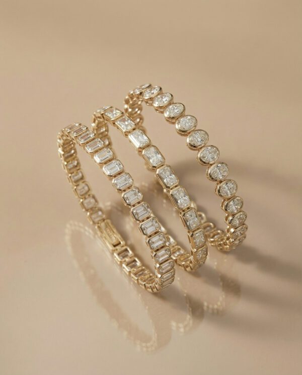 สร้อยข้อมือเพชรแท้ ตัวเรือน Bezel Setting