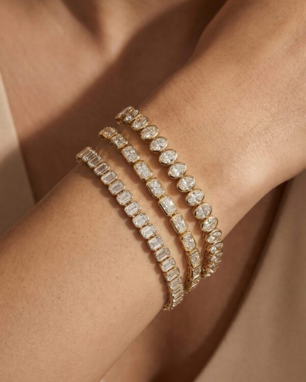 สร้อยข้อมือเพชรแท้ ตัวเรือน Bezel Setting